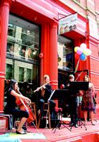 Live music and balloons greeted customers at the grand opening of the Tribeca location.